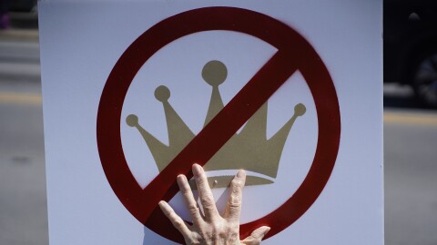 Participants in Greenville joined Saturday’s “No Kings” rally carrying signs protesting the Trump administration.