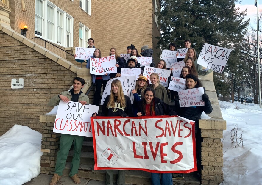 High School students and community members rally at the 9-R Board meeting on Tuesday, January 24. Ilias Stritikus led the rally.