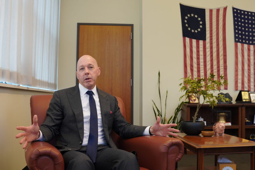 Scott Bradford, U.S. Attorney for the District of Oregon, sits in his office in downtown Portland. He recently sat down for an interview to discuss his record and cases taken by his office.