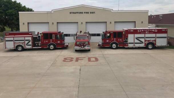 A Strafford Fire Protection District building and fire trucks.
