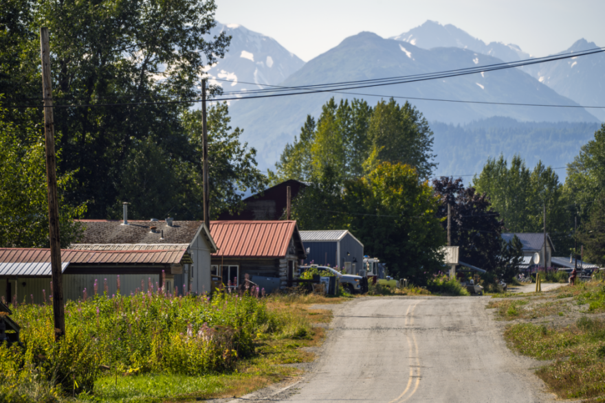 The ancient village of Klukwan, Alaska. (Chris Bentley/Here & Now)