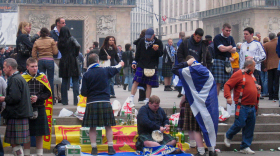 The Tartan Army in Milan, Italy in 2007.