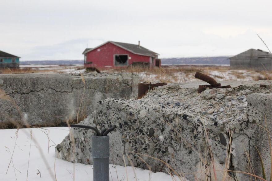 Port Heiden still hopes to remove the handful of old buildings that remain in the old village. (Avery Lill/ KDLG)