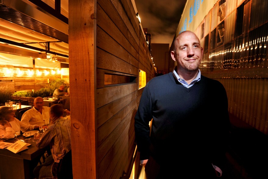Thad Vogler, at his restaurant Bar Agricole in 2011, says the no-tipping model didn't work out for his two San Francisco restaurants. Looking back, he would've hiked up his prices even more so the money flowed to the staff more evenly.