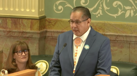 Southern Ute chairman Melvin Baker speaks in his annual address to the state capitol.