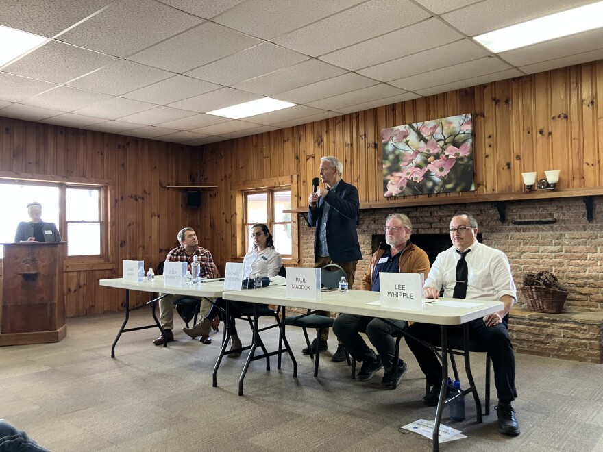 Democratic candidates for NC-11 participate in a forum in Hayesville on Saturday, January 17, 2026.
