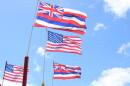 Hawaiian and American flags on Maui