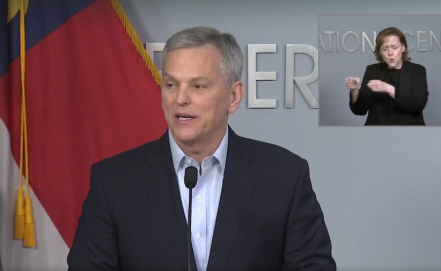 Gov. Josh Stein speaks at a storm briefing in Raleigh Friday, January 10, 2025.