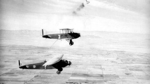 The Question Mark receives fuel during one of nine refueling missions.