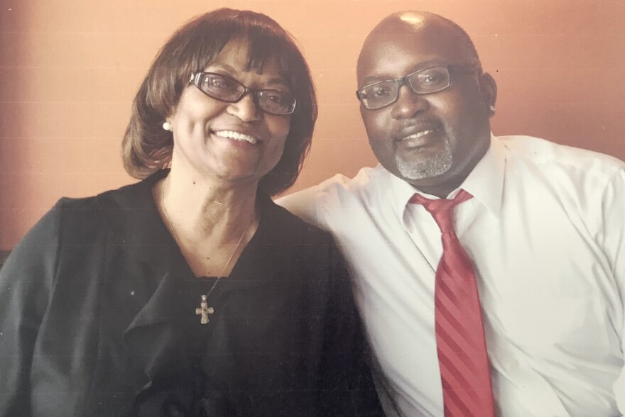 NPR's Eric Deggans and his mother Carolyn Williams a few years ago. Williams, a much loved Gary, Ind., teacher for nearly 50 years, landed in the hospital after a fall in her apartment in mid-March. Because of hospital rules during the pandemic, Williams spent many of her final days without family by her side.