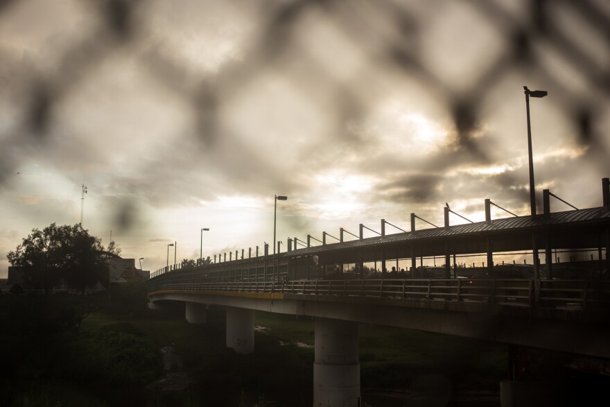 The Gateway International Bridge as seen from Brownsville, Texas, over the Rio Grande.  