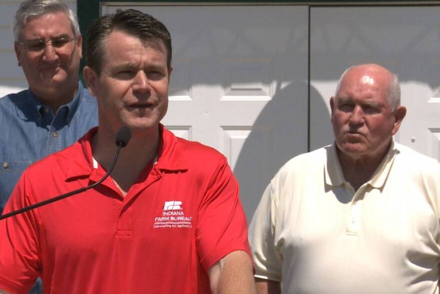 Todd Young speaks at the Indiana State Fair.