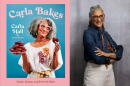 The cover of "Carla Bakes" and author Carla Hall. (Courtesy of 4 Color Books and Marvin Joseph)