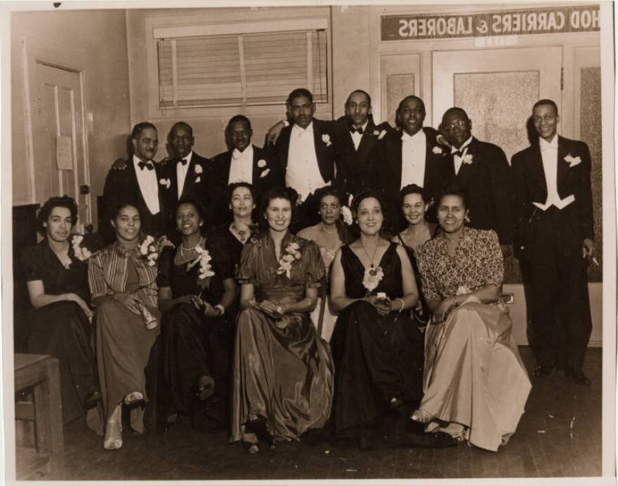 International Hod Carriers and Building Laborers' Union formal gathering, including Odie Mae Streets, J. Chester Allen, and Elizabeth Fletcher Allen. The union was founded in 1963 and in 1965 was renamed the Laborer's International Union of North America.