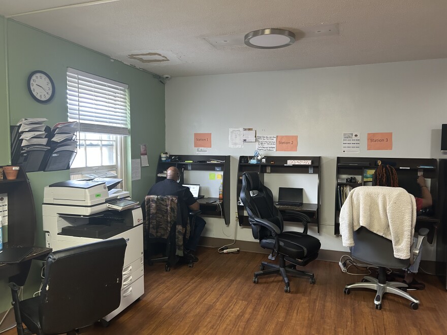 The office where Baltimore’s Crisis Intervention team takes calls before being dispatched.