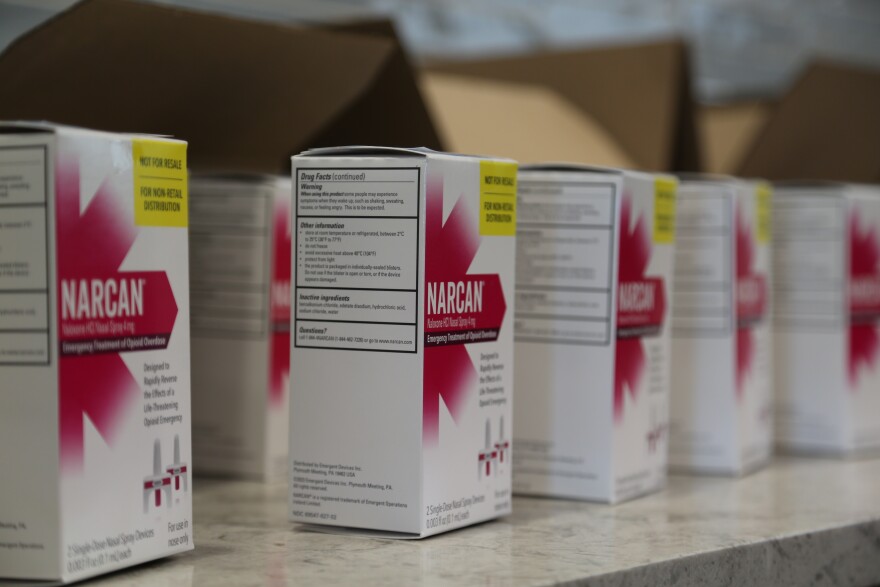 A photo of boxes of Narcan.