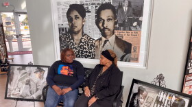 Carshonda K. Wright, left, and Sonya Mallard of the Moore Memorial Park and Museum in Mims talk about the historical connections between Dr. Martin Luther King Jr. and the Moores.