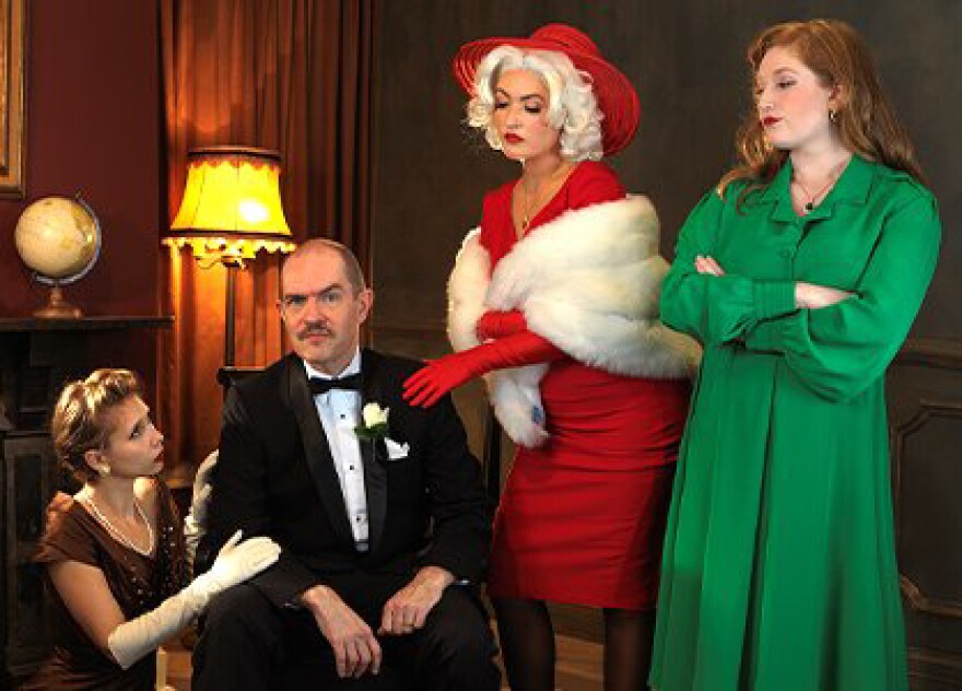 Lindsey Wills, John Cristow, Joanna Lewis and Annie Collins in CTC’s production of Agatha Christie’s “The Hollow.”