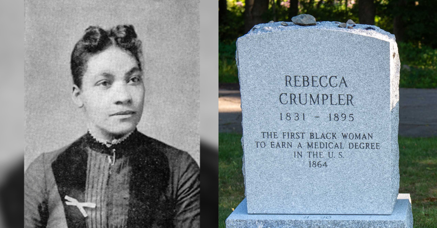 Rebecca Crumpler and her headstone