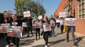 Tracy Reiman (second from left) said among her goals as PETA's second president is to get all animals out of laboratories. Reiman has been involved with the organization for years and is active in the nonprofit's often infamous protests.