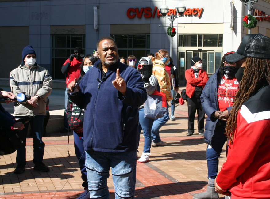People who have lost family members to police violence rallied in downtown Dayton on Sunday. Over 100 people participated.