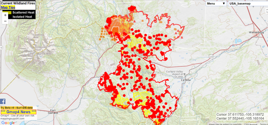 image of the affected area in southern colorado.