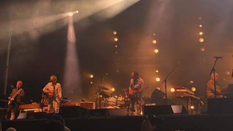 Wilco performs onstage at in Joe's Field at Mass MoCA for Solid Sound 2026