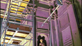 One of four very high-frequency radar antennas used to analyze the inner structure of the Vasari wall and determine its thickness and the thickness of the original wall behind it.