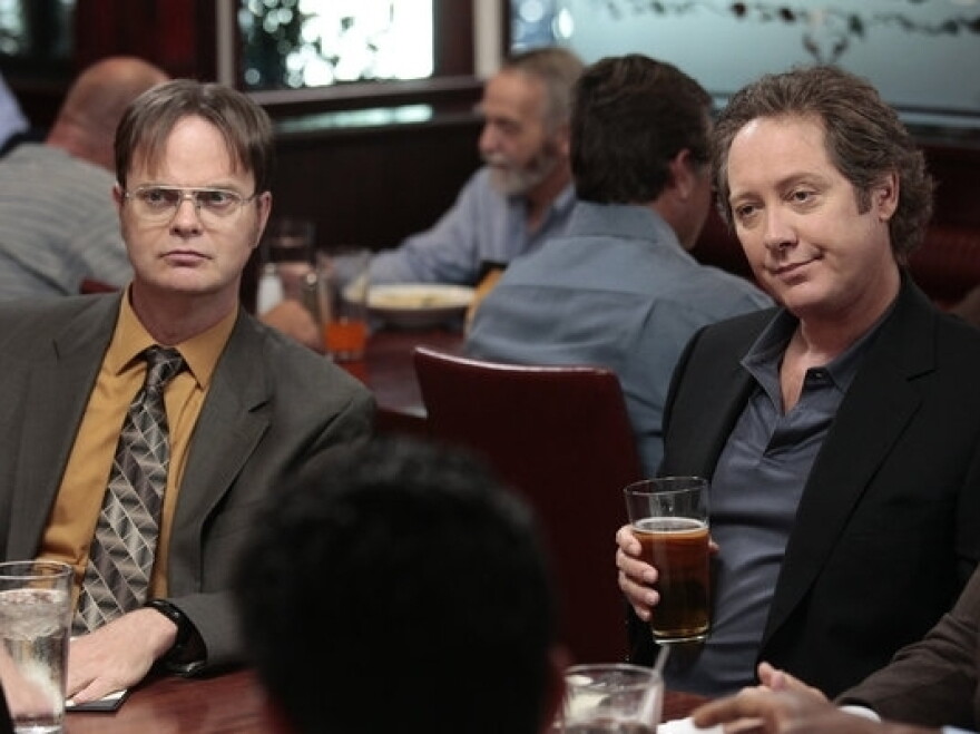 James Spader (right) officially joins the cast of NBC's <em>The Office </em>after guest starring in last season's finale.