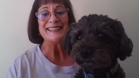 Sue Sheppard and dog Pepper