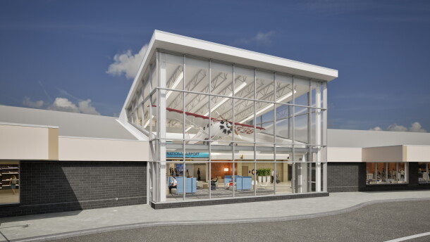 A new glass display area for the 1928 Velie Monocoupe, in the center of Quad Cities International Airport in Moline, is the centerpiece of $19 million in phase 2 improvements of Project Gateway.
