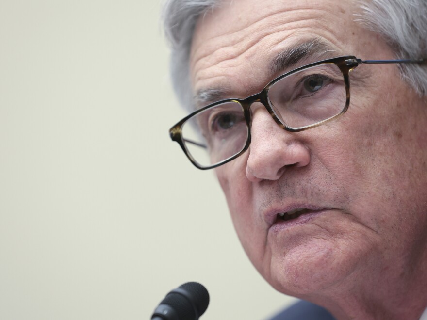 Federal Reserve Chair Jerome Powell testifies about monetary policy and the state of the economy before the House Financial Services Committee on Wednesday. Powell reiterated the Fed is gearing up to raise interest rates this month.