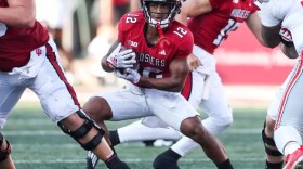 Indiana's Jaylin Lucas looks for running room against Ohio State Saturday.