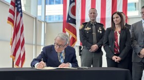 Gov. Mike DeWine signs Law Enforcement Accreditation Program executive order in March 2024.