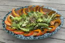 Maple-glazed squash salad with maple-glazed pumpkin seeds and currants and a maple syrup dressing. (Kathy Gunst/Here & Now)