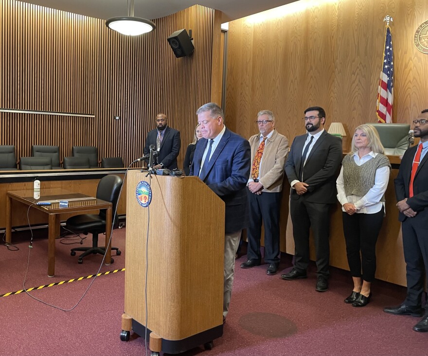 Judge Brendan Sheehan announcing the Problem Gambling Addiction Program.