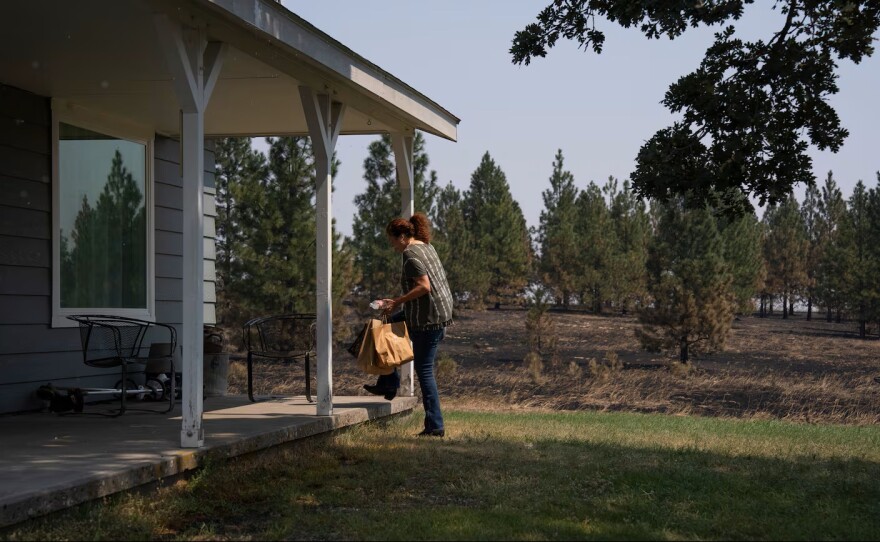 The fire came within a few feet of the Sethmann's home.