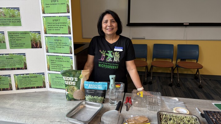 Pratibha Sharma, a Penn State Master Gardener from Luzerne County, hosted a presentation about microgreens at Saturday's Spring into Gardening event.