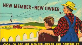 "New Member – New Owner." A poster promoting membership in rural electric cooperatives. Ca. 1940.