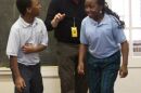 Theater director Andy Vaught leads students during a KIDsmART program.