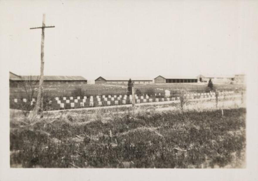The Carlisle Indian Industrial Boarding School cemetery in 1935, after it was relocated in 1927