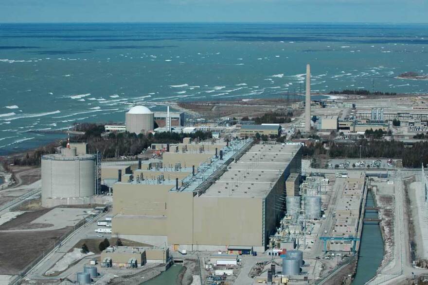 The Bruce Nuclear Generating Station right on Lake Huron in Ontario. 