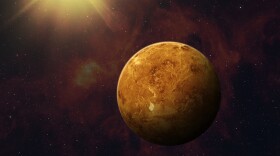 View of planet Venus from space. Space, nebula and planet Venus. This image elements furnished by NASA.