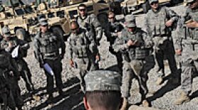 Soldiers with 1st Battalion, 178th Infantry Regiment, Illinois National Guard are assigned to a provincial reconstruction team’s security forces platoon. Gardez, Afghanistan, April 13, 2009.