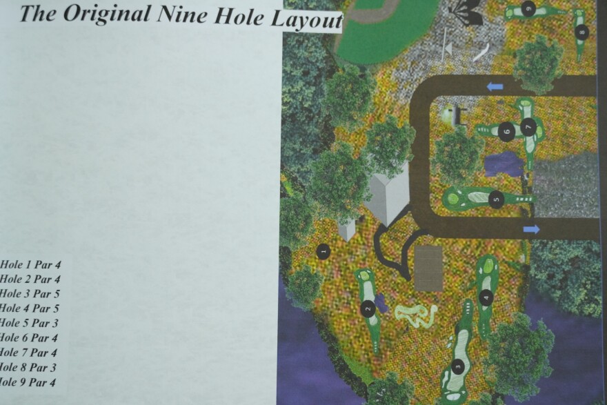 A map of the original nine hole layout at Rogers Park Golf Course.