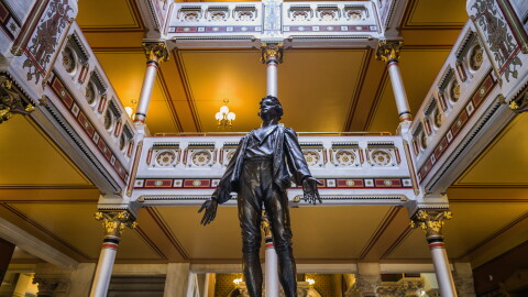 FILE: Sculpture of American Revolutionary War hero, Nathan Hale, by Carl Gerhardt, 1886 at the State Capitol Building in Hartford, Connecticut.