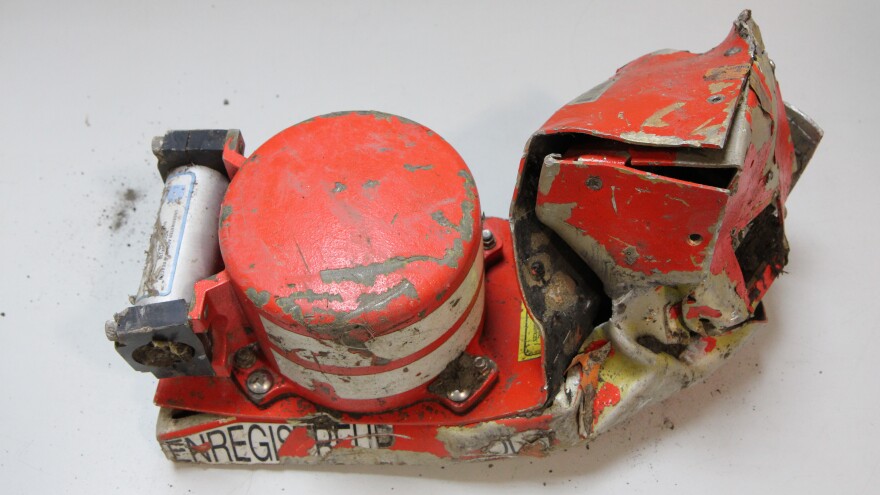 The cockpit voice recorder of Germanwings Flight 9525 is seen in this photo released by France's aviation safety agency.