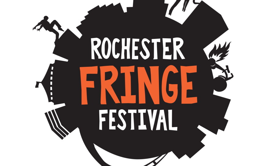 A black logo with orange and white lettering.