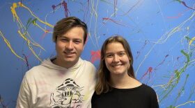 Hayden and Sophie at the offices of Amplify Youth Health Collective in Tulsa.