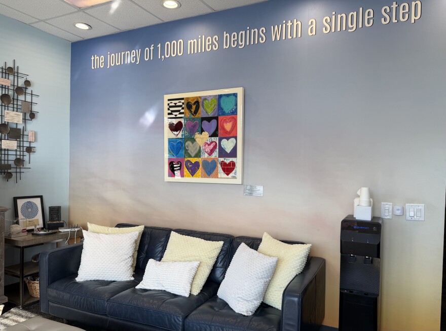 The reception of Eagles' Haven Wellness Center in Coral Springs.